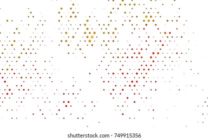 Light Green, Red vector pattern with colored spheres. Geometric sample of repeating circles on white background in halftone style.