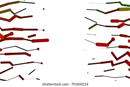 Light Green, Red vector pattern with rounded lines. Glitter abstract illustration with colored sticks. Smart design for your business advert.
