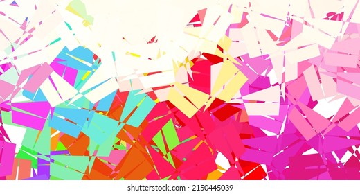 Plantilla de triángulo de poli vectorial rojo verde claro. Nueva ilustración colorida con formas de triángulos degradados. Diseño de aplicaciones multipropósito.