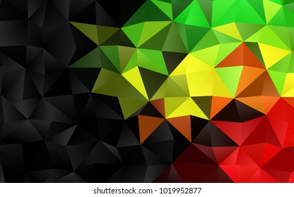 Light Green, Red vector polygon abstract background. Geometric illustration in Origami style with gradient.  A completely new template for your business design.