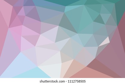 Light Green, Red vector polygon abstract layout with a heart in a centre. Triangular geometric sample with gradient.  A new texture for your web site.