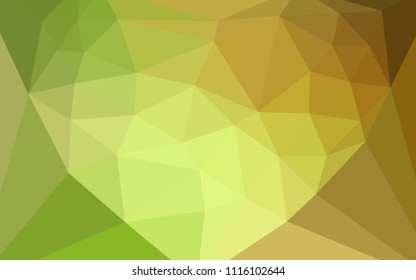Light Green, Red vector polygon abstract backdrop with a heart in a centre. Abstract illustration with an elegant triangles. Triangular pattern for your design.