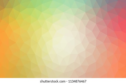 Light Green, Red vector polygon abstract backdrop. Polygonal abstract illustration with gradient. A completely new design for your leaflet.