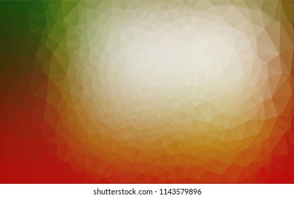Light Green, Red vector polygon abstract background. Glitter abstract illustration with an elegant design. Brand new style for your business design.