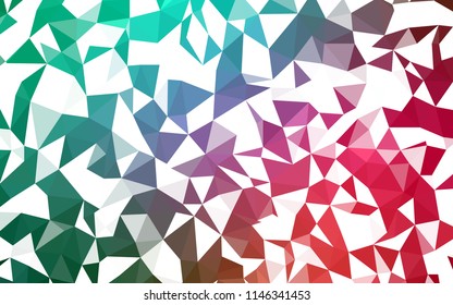 Light Green, Red vector polygon abstract backdrop. Elegant bright polygonal illustration with gradient. Completely new template for your banner.