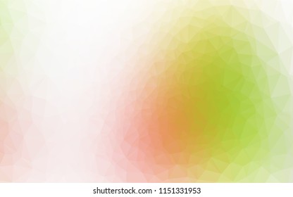 Light Green, Red vector polygon abstract layout. Triangular geometric sample with gradient.  Triangular pattern for your business design.
