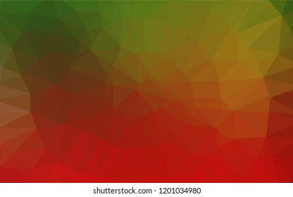 Light Green, Red vector polygon abstract layout. Triangular geometric sample with gradient.  Brand new design for your business.