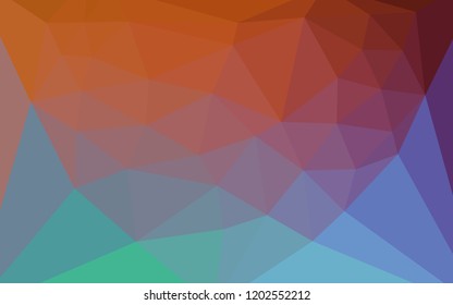 Light Green, Red vector polygon abstract background with a heart in a centre. Colorful illustration in a polygonal style. Triangular pattern for your design.