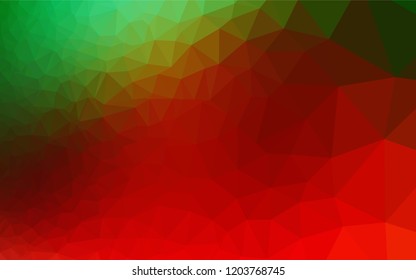 Light Green, Red vector polygon abstract background. Shining colored illustration in a Brand new style. The completely new template can be used for your brand book.