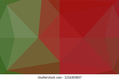 Light Green, Red vector polygon abstract backdrop. A vague abstract illustration with gradient. The template can be used as a background for cell phones.