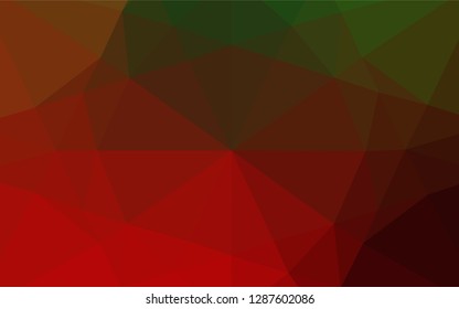 Light Green, Red vector polygon abstract backdrop. A sample with polygonal shapes. A new texture for your design.