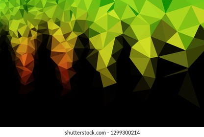 Light Green, Red vector polygon abstract backdrop. Shining colored illustration in a Brand new style. New texture for your design.