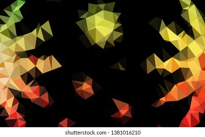 Light Green, Red vector polygon abstract backdrop. Modern geometrical abstract illustration with gradient. Triangular pattern for your business design.
