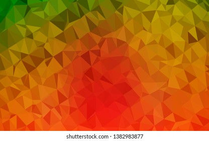 Light Green, Red vector polygon abstract layout. A sample with polygonal shapes. New texture for your design.