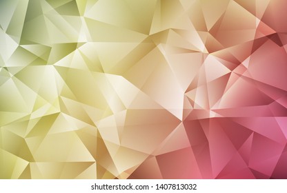 Light Green, Red vector polygon abstract layout. Glitter abstract illustration with an elegant triangles. Brand new design for your business.