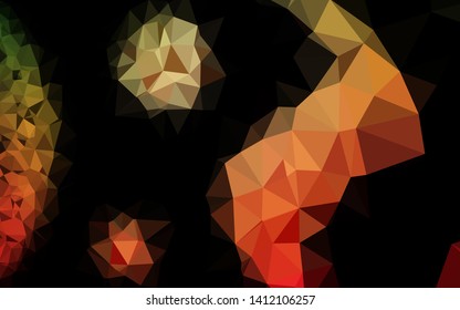 Light Green, Red vector polygon abstract backdrop. Glitter abstract illustration with an elegant design. Triangular pattern for your business design.