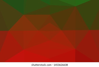 Light Green, Red vector polygon abstract layout. Triangular geometric sample with gradient.  Template for a cell phone background.