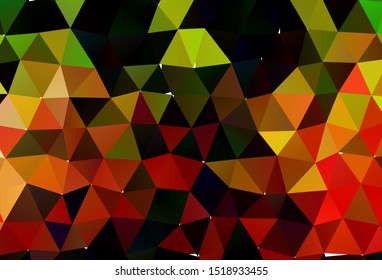 Light Green, Red vector polygon abstract backdrop. A sample with polygonal shapes. Elegant pattern for a brand book.