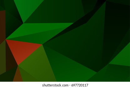 Light Green, Red vector polygon abstract pattern. A vague abstract illustration with gradient. A completely new template for your business design.