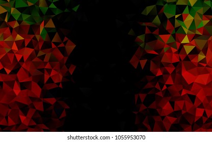 Light Green, Red vector polygonal template. A sample with polygonal shapes. The textured pattern can be used for background.