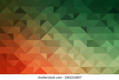 Light Green, Red vector polygonal pattern. A completely new color illustration in a vague style. Triangular pattern for your business design.