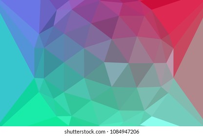 Light Green, Red vector polygonal pattern with a diamond. Illustration in Origami style with gradient. Template for cell phone's backgrounds.