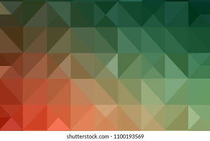 Light Green, Red vector polygonal pattern. Colorful abstract illustration with triangles. The template for cell phone's backgrounds.