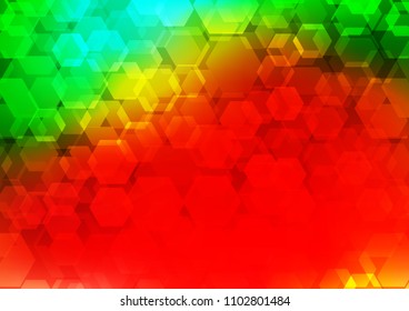 Light Green, Red vector polygonal background. A completely new color illustration in a vague style. The textured pattern can be used for background.