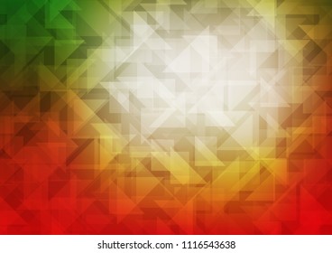 Light Green, Red vector polygonal pattern. Glitter abstract illustration with an elegant design. A completely new template for your business design.