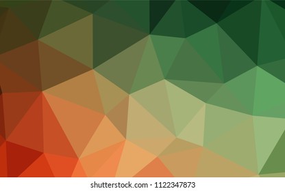 Light Green, Red vector polygonal pattern. Triangular geometric sample with gradient.  Pattern for a brand book's backdrop.