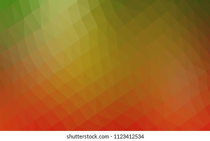 Light Green, Red vector polygonal pattern. Shining illustration, which consist of triangles. A new texture for your design.