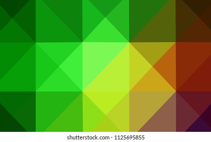 Light Green, Red vector polygonal pattern. Colorful illustration in polygonal style with gradient. That pattern can be used as a part of a brand book.