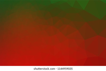 Light Green, Red vector polygonal background. A completely new color illustration in a vague style. The polygonal design can be used for your web site.