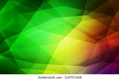 Light Green, Red vector polygonal template. Elegant bright polygonal illustration with gradient. New template for your brand book.