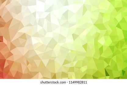 Light Green, Red vector polygonal template. Triangular geometric sample with gradient.  Textured pattern for your backgrounds.
