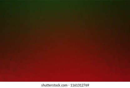 Light Green, Red vector polygonal pattern. Shining colored illustration in a Brand new style. A completely new design for your business.