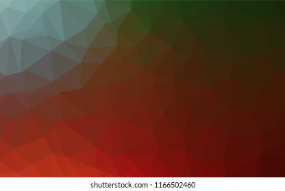 Light Green, Red vector polygonal pattern. Colorful illustration in abstract style with gradient. Triangular pattern for your business design.