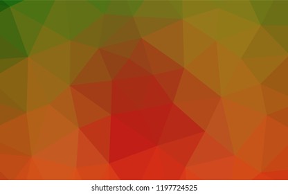 Light Green, Red vector polygonal background. Geometric illustration in Origami style with gradient.  A completely new template for your business design.