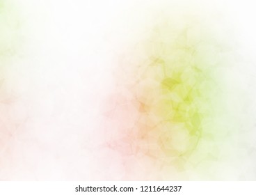 Light Green, Red vector polygonal background. hexagonal geometric sample with gradient.  The elegant pattern can be used as part of a brand book.
