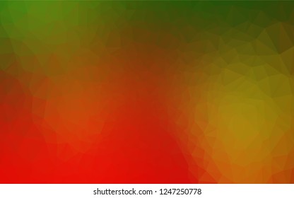 Light Green, Red vector polygonal background. An elegant bright illustration with gradient. Triangular pattern for your business design.