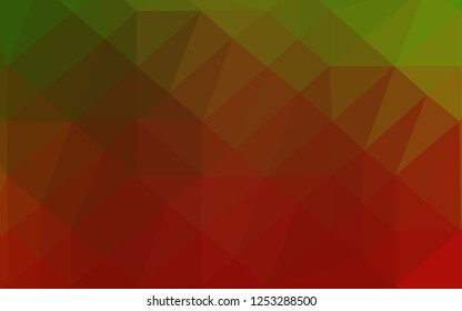 Light Green, Red vector polygonal background. Creative illustration in halftone style with gradient. Brand new design for your business.