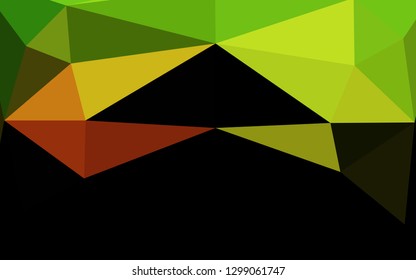 Light Green, Red vector polygonal pattern. Glitter abstract illustration with an elegant design. Template for your brand book.