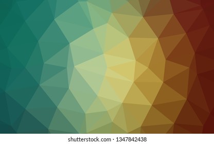 Light Green, Red vector polygonal background. Colorful illustration in Origami style with gradient.  Template for your brand book.