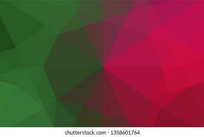 Light Green, Red vector polygonal pattern. An elegant bright illustration with gradient. Brand new style for your business design.