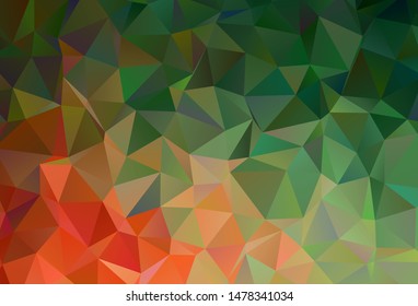 Light Green, Red vector polygonal template. Colorful illustration in polygonal style with gradient. New template for your brand book.