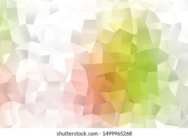 Light Green, Red vector polygonal background. Glitter abstract illustration with an elegant design. New texture for your design.