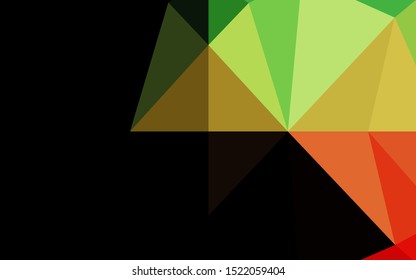 Light Green, Red vector polygonal pattern. Triangular geometric sample with gradient.  The completely new template can be used for your brand book.