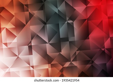 Patrón poligonal vectorial rojo, verde claro. Ilustración poligonal brillante, que consiste en triángulos. Plantilla completamente nueva para su banner.