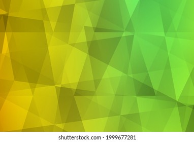 Light Green, Red vector polygonal pattern. Geometric illustration in Origami style with gradient.  Pattern for a brand book's backdrop.