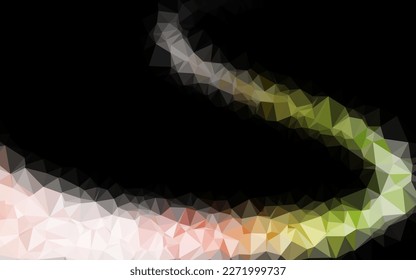 Light Green, Red vector polygonal background. Triangular geometric sample with gradient.  Triangular pattern for your business design.